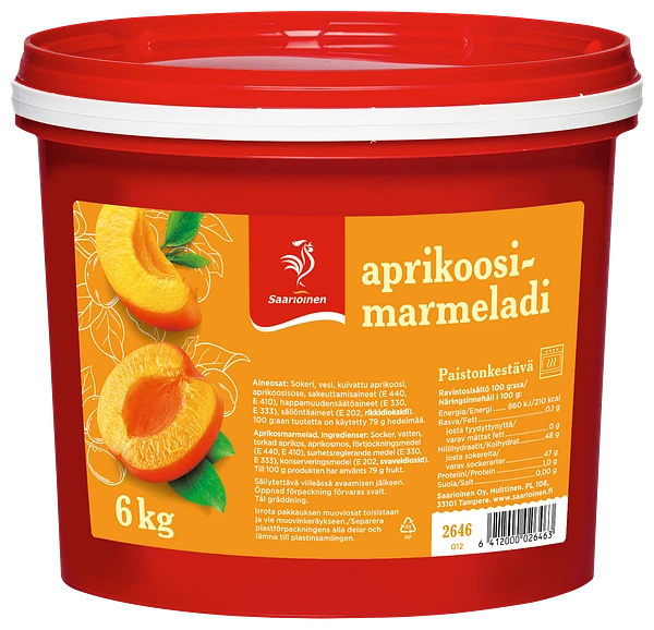 Aprikoosimarmeladi, paistonkestävä 6,0 kg
