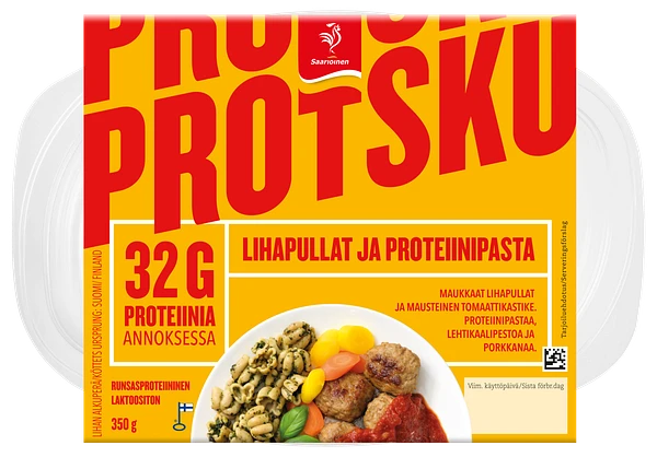 PROTSKU Lihapullat ja proteiinipasta 350 g