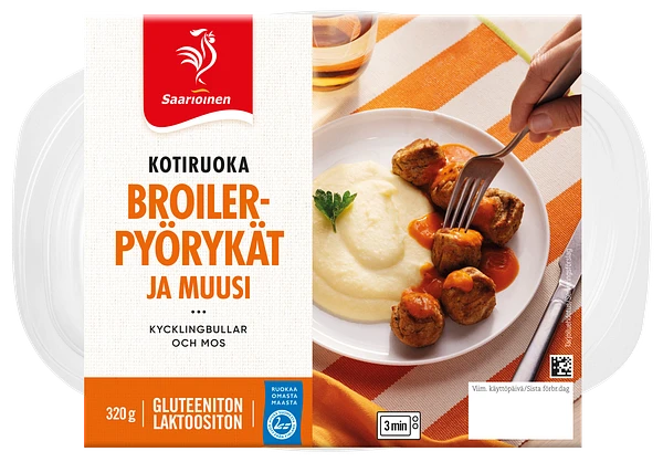 Kuva tuotteesta Broilerpyörykät ja muusi 320 g