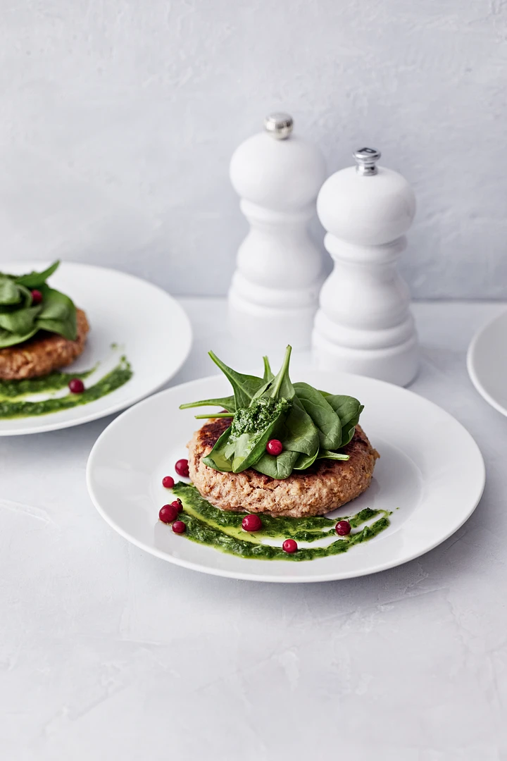 Pekoninen jauhemaksapihvi n. 115 g kypsä pakaste 4,0 kg