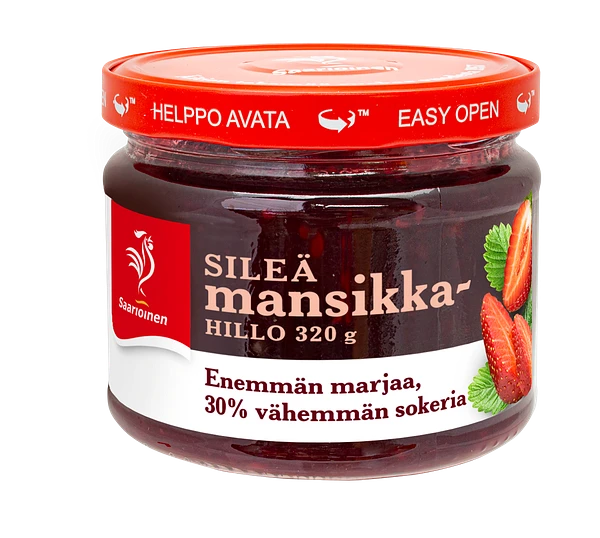 Mansikkahillo sileä vähemmän sokeria 320 g