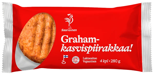 Grahamkasvispiirakka 4 kpl 280 g